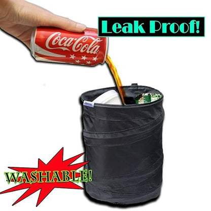 Zento Deals Portable Car Trash Can -Traveling Pop up Leak Proof Car Garbage Bag Collapsible