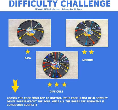 Brainy Knots Rope Untangling Game，Children's Rope Challenge Game，Strategy Untangling Challenge Puzzle ，Suitable for Family Parent-Child Interaction, Travel & Parties Gifts
