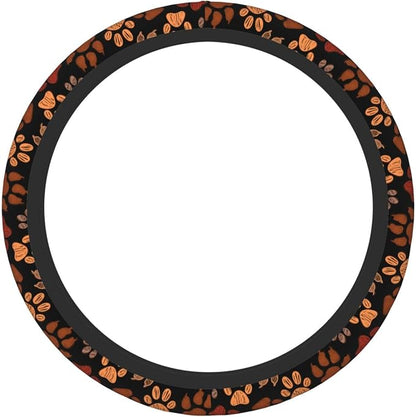 Dog Cat Paw Print Steering Wheel Cover Anti-Slip,Sweat Absorption Universal 15 inch Steering Wheel Covers Cute car Accessories for Men Women