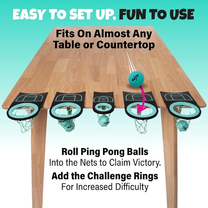 Dude Perfect Sticky Tic Tac Toe & Tabletop Roll Set | Indoor & Outdoor Games, Perfect Fun for Family Game Night & Parties, Birthday for Children, Kids & Adults | Ages 4+ & 6+ (Single)