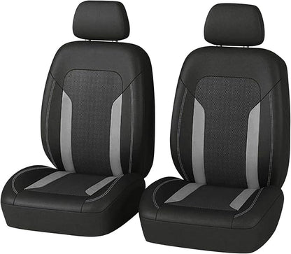 2 Pack Universal Car Seat Cover with Breathable Mesh Backrest,Comfortable Car Seat Protector with Foam Padding and Retaining Buckle,Highly Elastic Car Seat Covers Full Set (Gray)