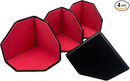 4 Pack Adjustable Hook and Loop Trunk Organizer Blocks for Car & Truck | Non-Slip Lining, Designed for Felt-Lined Car Interiors (3.94"x3.94"x3.94")