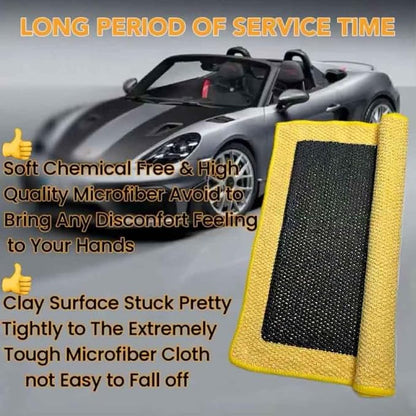 Upgrade Clay Towel 3.0 Ver - Clay Towel for Car Detailing to Remove Paint Overspray, Water Spots,Tree Sap,Rail Dust from Paint,Glass,Plastic Surfaces,Fine Grade Clays Bar Towels(1Pcs-Yellow,12" x 12")