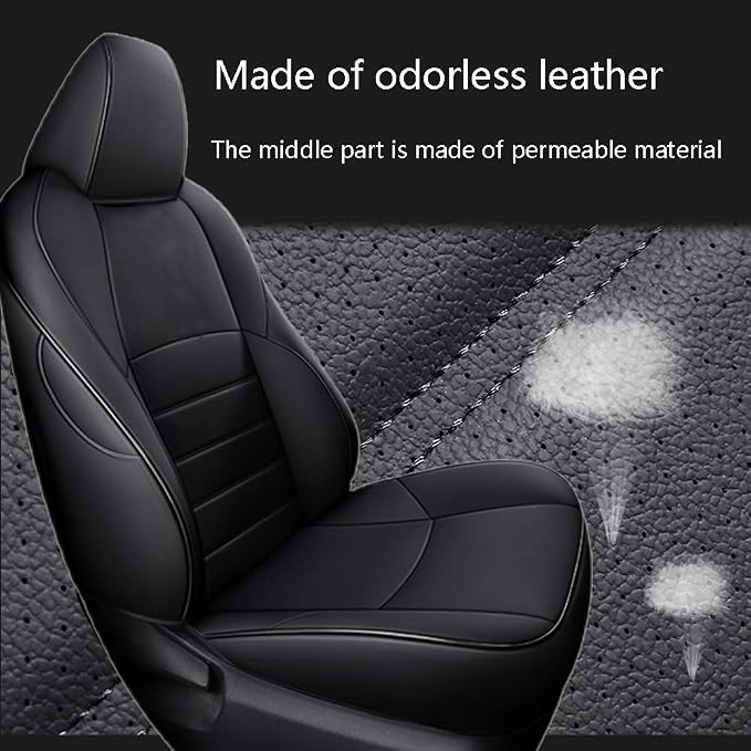 CocheFamilia Custom Fit Corolla Car Seat Covers for Select 2019 2020 2021 2022 2023 2024 2025 Toyota Corolla Hatchback SE, XSE, Nightshade - Full Set,Leather (Black)
