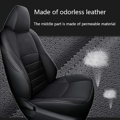 CocheFamilia Custom Fit Corolla Car Seat Covers for Select 2019 2020 2021 2022 2023 2024 2025 Toyota Corolla Hatchback SE, XSE, Nightshade - Full Set,Leather (Black)