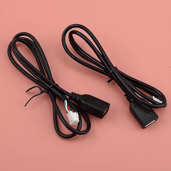 beler Universal 4Pin & 6Pin Connector USB Extension Cable Adapter for Android Car Radio Stereo