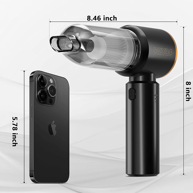 Professional Car Vacuum Cleaner, 20000Pa Powerful Handheld Vacuum for Car Interior Cleaning, Portable Cordless Mini Vacuum with Brushless Motor & Crevice Tool for Car