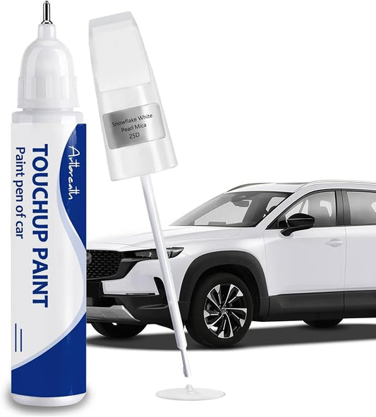 Snowflake White Pearl Mica(25D) Touch Up Paint for Mazda Car Paint Pen Scratch Repair Two-In-One Touch Up Paint Automotive Paint Pen for MAZDA3 CX-5 CX-30 CX-50 CX-70