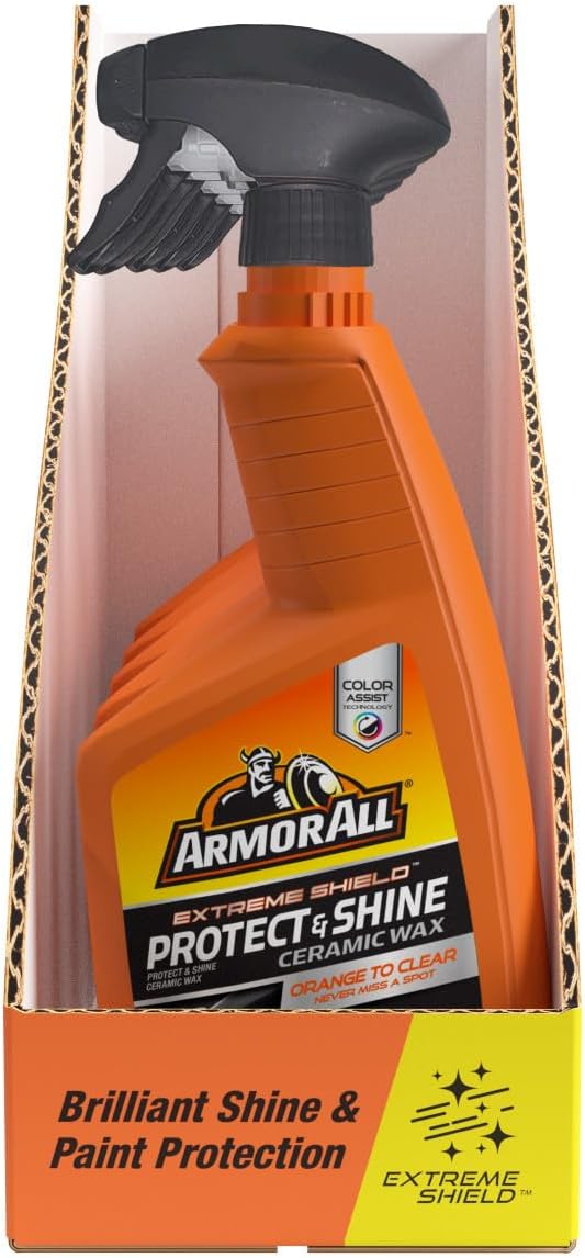 Armor All Extreme Shield Protect & Shine Ceramic Wax, Color Changing Spray Car Wax, 16 Fl Oz Bottle