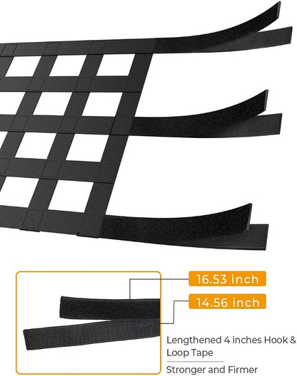 JOYTUTUS Mesh Cargo Net Roof Storage Netting Hammock Roll Cage Bar Restraint for 1987-2026 Wrangler YJ TJ JK JL & Gladiator JT