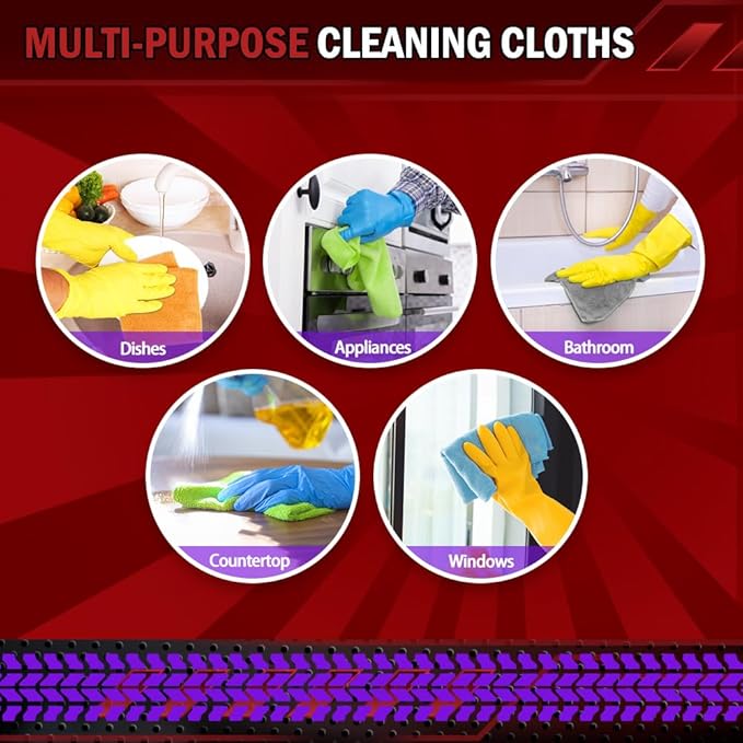 AIDEA Microfiber Cleaning Cloth 24 Pack, Microfiber Towels for Cars, Soft & Absorbent Cleaning Rags, Premium Lint Free Shop Towels for House, Kitchen, Car, 12inx16in