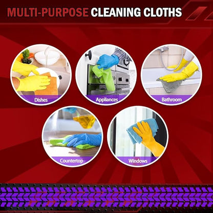 AIDEA Microfiber Cleaning Cloth 24 Pack, Microfiber Towels for Cars, Soft & Absorbent Cleaning Rags, Premium Lint Free Shop Towels for House, Kitchen, Car, 12inx16in