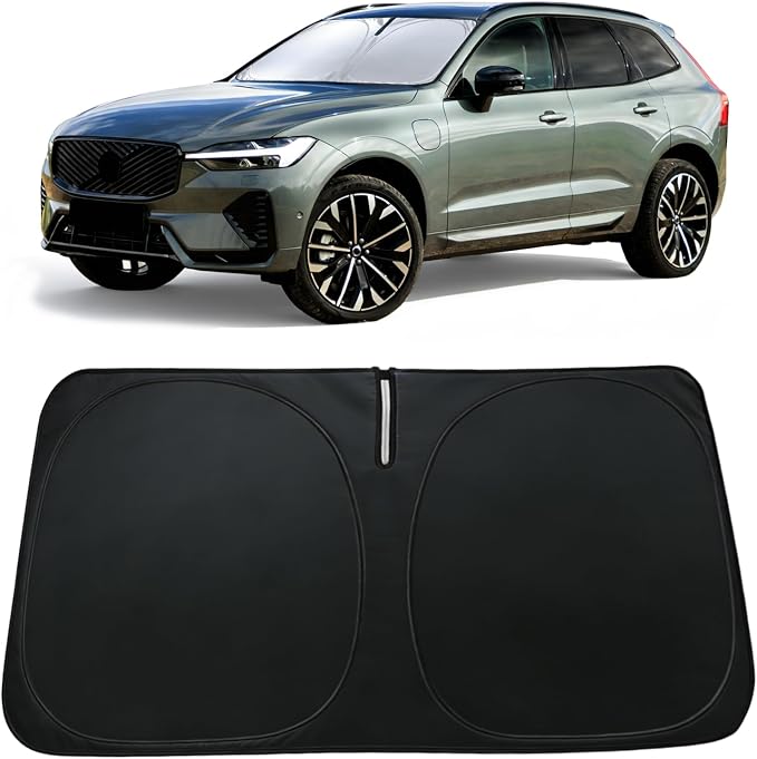 Windshield Sun Shade Custom-Fit for 2018-2026 Volvo XC60 | Front Window Sun Visor Protector & Heat Shield, 240T Sunshade Protection Blocks UV Rays, Car Accessories