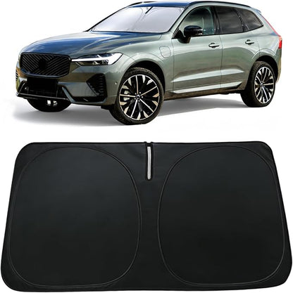 Windshield Sun Shade Custom-Fit for 2018-2026 Volvo XC60 | Front Window Sun Visor Protector & Heat Shield, 240T Sunshade Protection Blocks UV Rays, Car Accessories