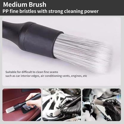 QioTceen Car Detailing Brush Set - 4-Piece Kit for Interior & Exterior Cleaning - Premium Car Wash Brush for Professional Results ﻿car Duster Interior