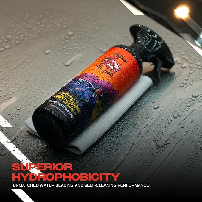 Tinybot Ceramic Protection Spray Stealth Edition -Deep Matte and Satin Finish- Safe for All Vehicles- Vinyl Wrap, PPF, Paint - Hydrophobic, UV Protection, Streak-Free, Slickness, Anti-Static -16.9 oz