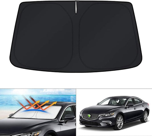 KUST Windshield Sun Shade for Mazda 6 2014-2021 Mazda6 Accessories Custom Fit Sunshade Foldable Window Sun Visor Protector Blocks UV Rays Keep Your Car Cooler