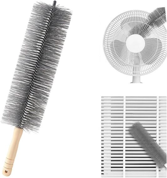Fan Cleaning Brush, 2026 New Bendable Microfiber Head Dusting Brushes, Reusable Fan Cleaner Brush Dust Remover for Electric Fans, Air Conditioning, Car Vents and Blind，Grey：43cm