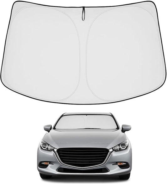 Proadsy 2026 Upgrade Front Windshield Sun Shade Foldable Sunshade Protector Custom Fit 2014-2018 Mazda 3 Accessories