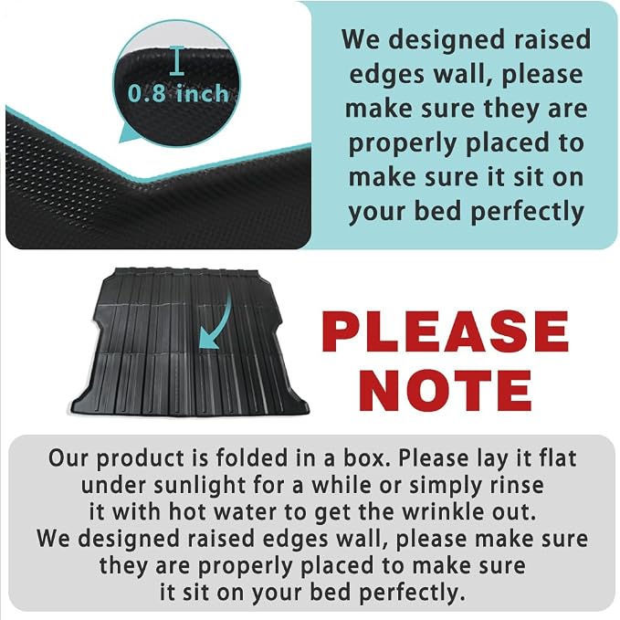 BestEvMod for Rivian R1T Truck Bed Mat Liner Foldable Accessories Pickup Heavyweight Bed Mat All-Weather Protection Compatible with Rivian R1T 2026 2025 2024 2023 2022 Accessories
