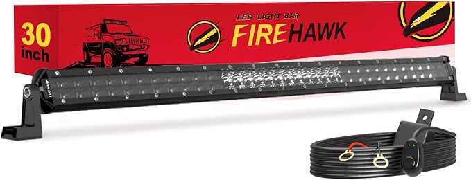 Firehawk LED Light Bar 30 Inch 70,000LM, 2026 New Japanese L-A-B Chips, Spot Flood Combo Beam, Driving Off Road Fog Work for Truck Pickup ATV UTV SUV Cart IP68 Waterproof with 12V Wiring Harness kit