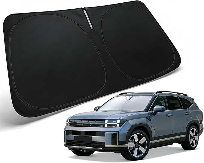 Windshield Sun Shade for 2026 2025 2024 Hyundai Santa Fe, Car Front Window Sun Visor Protector & Heat Shield Accessories | 240T Blocks UV Rays Sunshade