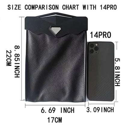 Smart LED Car Trash Can Waterproof Garbage Bag Passenger Side Artificial Leather Storage Pocket Leak Proof Reusable Traveling Portable Offices Toilet Garbage Cans Back Seat Hanging (Black-1pack)