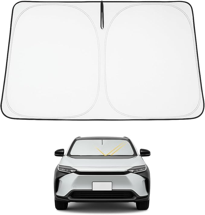 Proadsy 2026 Upgrade Windshield Sun Shade Custom Fit Toyota bZ4X 2023-2026 4-Layer Foldable Front Sunshade Protector Sun Visor Blocks UV Rays Keep Car Cooler