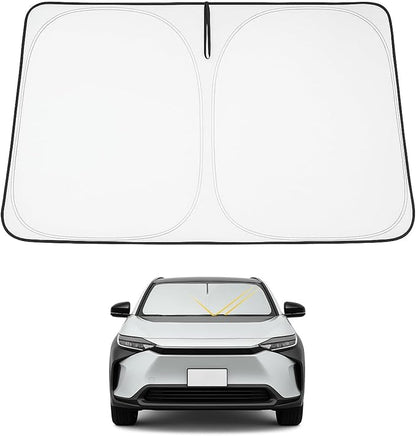 Proadsy 2026 Upgrade Windshield Sun Shade Custom Fit Toyota bZ4X 2023-2026 4-Layer Foldable Front Sunshade Protector Sun Visor Blocks UV Rays Keep Car Cooler