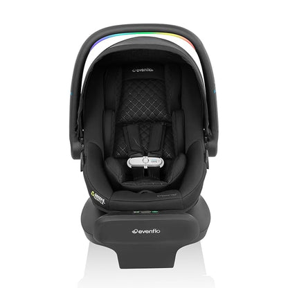 Evenflo LiteMax NXT Rear-Facing Lightweight Preemie and Infant Car Seat 3-30lbs with SensorySoothe. Easy Install with Base (Jasper Black)