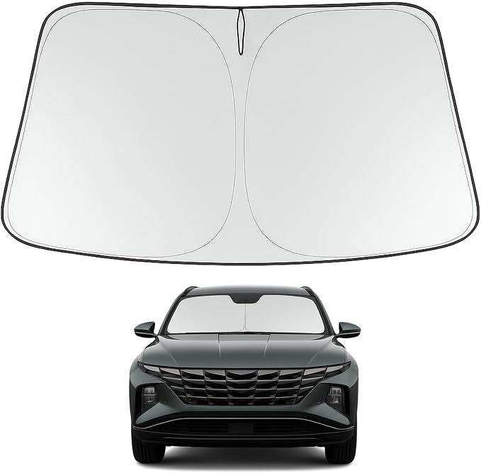 Proadsy Windshield Sun Shade for Hyundai Tucson 2026 2025 2024 2023 2022 Front Window Sunshade Protector Foldable Sun Visor Blocks UV Rays Keep Car Cooler