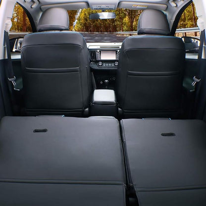 EKR Corolla Seat Covers Custom Fit for Toyota Corolla 2014 2015 2016 2017 2018 2019 L/LE Series Sedan,Leather Car Seat Cover Full Set for SUV-Faux Leather(Black with Blue Trim)