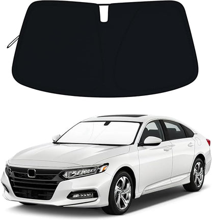 Windshield Sun Shade for 2018-2022 Honda Accord, 310T Thick Polyester Full Coverage Sun Visor, Foldable Heat Block UV Protection