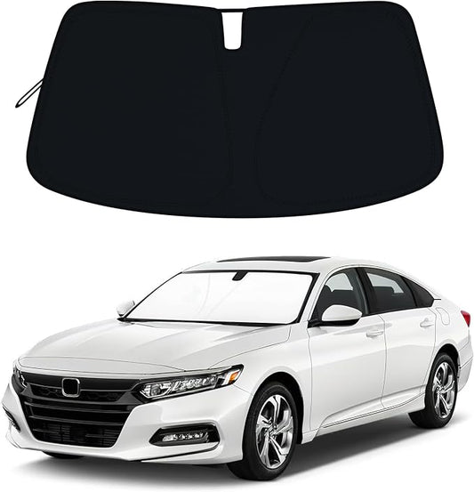 Windshield Sun Shade for 2018-2022 Honda Accord, 310T Thick Polyester Full Coverage Sun Visor, Foldable Heat Block UV Protection