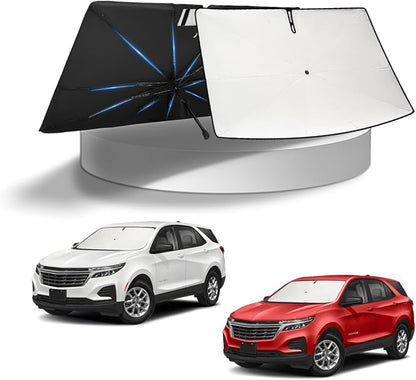 KUST Sun Shade Umbrella for 2018-2024 Chevrolet Chevy Equinox/GMC Terrain | Custom Fit Windshield Sunshade | Foldable Sunshade with Bendable Handle | Blocks Heat & UV Scratch Resistant