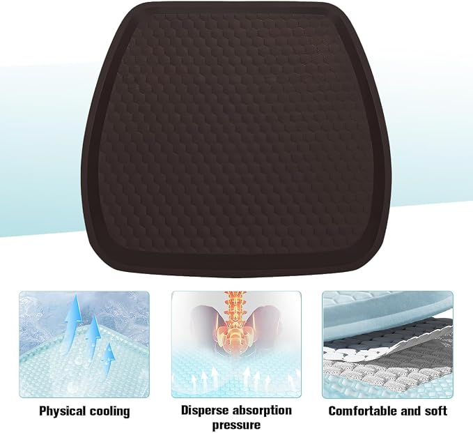 Car Seat Cushion, Comfortable Non-Slip Breathable Vehicle Front Seat Bottom Protector Pad, Automotive Interior Driving Chair Mat Cover, Universal for SUV RV Truck (Coffee)