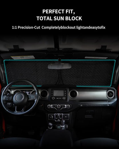 [2026 Upgraded] Weektic Windshield Sun Shade for Chevy Colorado 2023 2024 2025 2026, 5-Layer Ice Crystal Reflective & Heat Insulating Sunshade for Car Windshield | Silver Foldable Sun Blocker