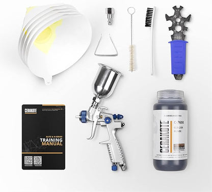 CERAKOTE® Glacier Black Coating Kit (C-7600 16 oz.) - Everything Needed to Spray Cerakote - Air Cure - Durable, High Temp Performance Ceramic Coating (1800°F Rating)