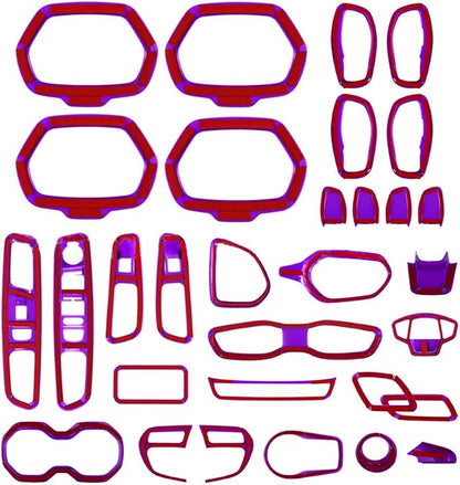31PCS/ Set Interior Trim Kit Car Interior Accessories Decoration Trim Kit for Jeep Renegade 2015-2018 (Purple)