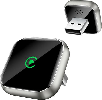 Wireless CarPlay Adapter for Apple iPhone - Upgrade Wired CarPlay to Wireless Device, Mini T-Shaped for Car USB Plug and Play Auto Reconnect, for GPS Navigation Audio Satellite Radio Equipment