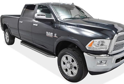 APS 6in 304 Stainless Steel (Polished Flat Style) Running Boards Side Bars Side Steps Compatible with Ram 1500 2009-2018 Crew Cab & Ram 2500 3500 2010-2026