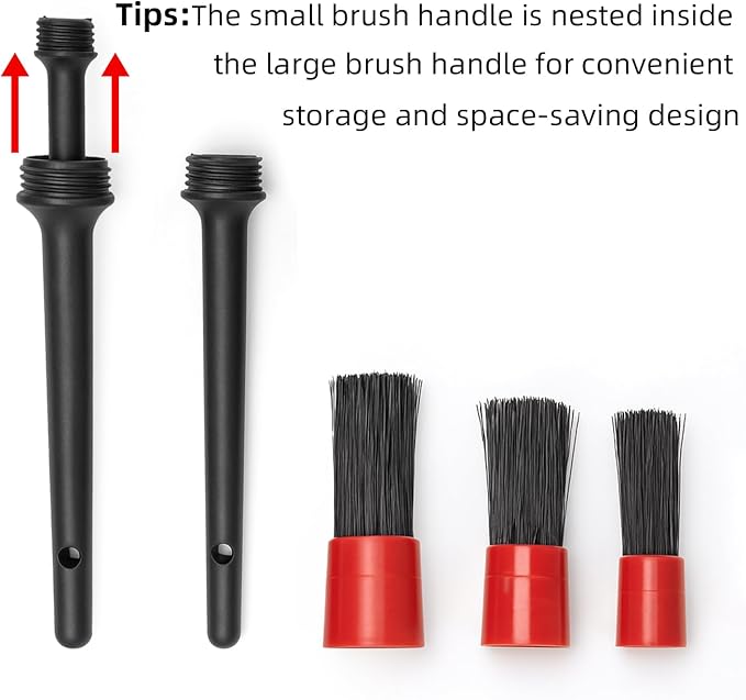 TICARVE 9Pcs Car Interior Detailing Kit - Car Cleaning Brushes, Universal Gel, Microfiber Towel and Storage Bag for Dashboard, Air Vents, Keyboard & Electronics