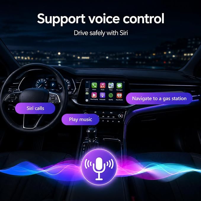 2-in-1 Wireless CarPlay Adapter for Hyundai Ioniq 5 2022-2024, Car Connection Plug and Play Stable Connection 5.8GHz No Latency Wired to Wireless