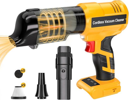 Cordless Handheld Vacuum Cleaner for Dewalt 20V Battery: 3-Speed Modes Portable Vacuum with 20kPa 105AW Powerful Suction for Car, Pet Hair, Home Cleaning (Tool Only)