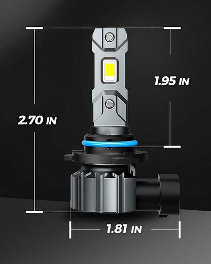 Marsauto 9006 Bulb, 30000LM Brightness Output 6000K Cool White,9006 HB4 Fog Bulbs IP68 Waterproof 60000Hrs Lifespan, 3Mins Installation, 2 Pack