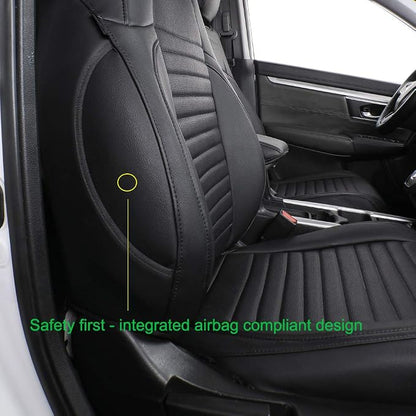 EKR CRV Seat Covers Custom Fit for Honda CRV 2015 2016 Full Set Car Seat Cover for SUV, Leather Truck Seat Protectors,Faux Leather(Black)