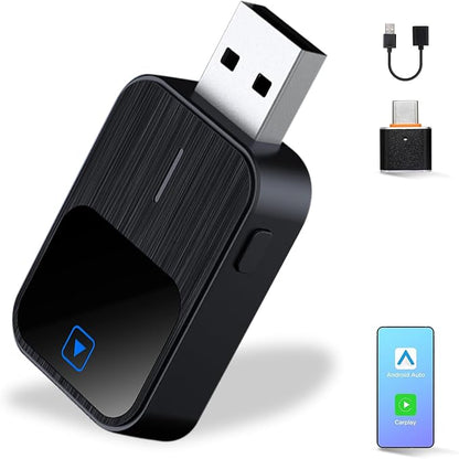 Sehawei 2-in-1 Wireless CarPlay/Android Car Adapter 2025 Upgrade Wired CarPlay to Wireless Mini USB & Reset Button Design for Cars Built-in CarPlay/Android Car