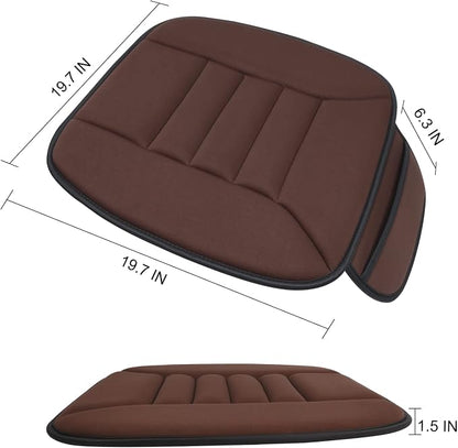 Lofty Aim Premium Car Seat Cushion, Driver Cushion with Comfort Memory Foam & Non-Slip Rubber Bottom, Car Seat Pad Works with 95% of Vehicles and Office Chair or Home (Brown)