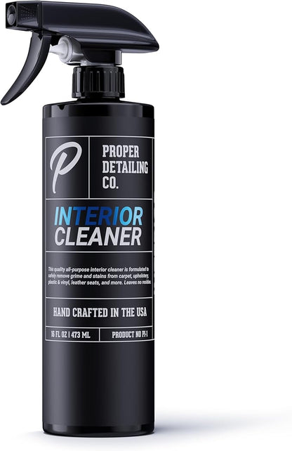 Professional Car Interior Cleaner for Fabric & Leather Seats, Dashboard, Headliner & Carpet - Deep Stain Remover Foam Spray for Auto Detailing - Tesla Seat Compatible