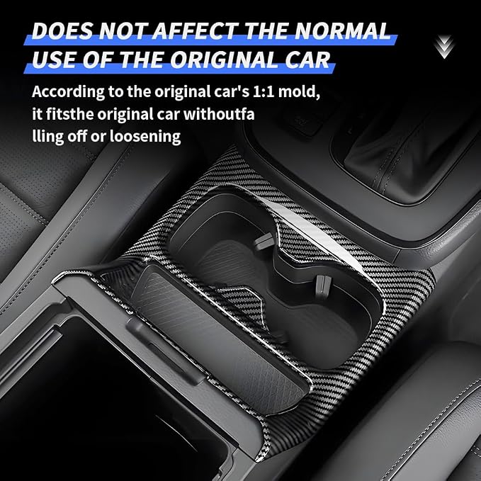 Car Center Console Armrest Front Cup Holder Trim Panel for Honda CRV 2023 2024 2025 2026 and CR-V Hybrid 2023-2026 Auto Interior Decor Accessories Central Control Protection Cover Carbon Fiber Style